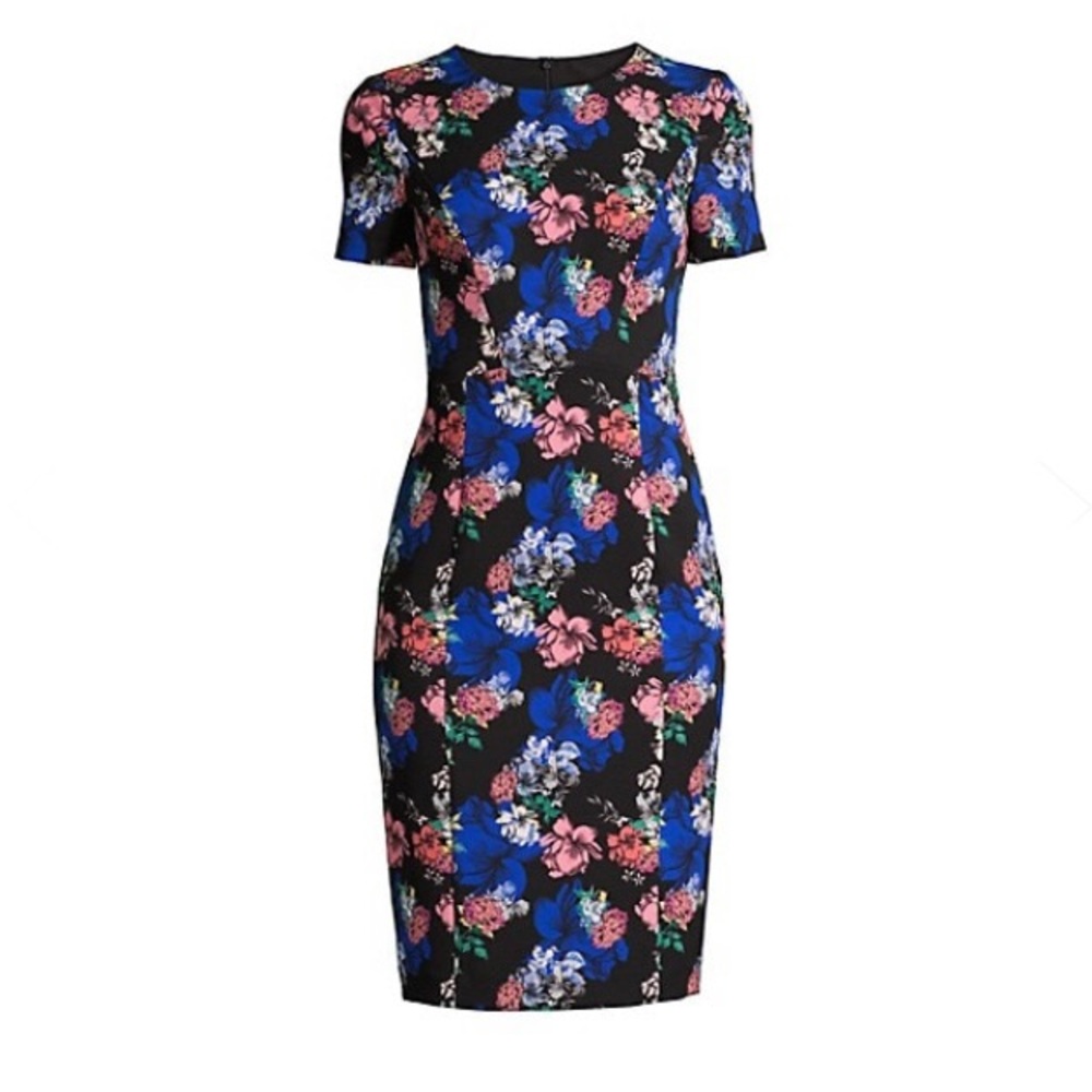BLACK HALO Floral Jodee Sheath Midi Dress size 6